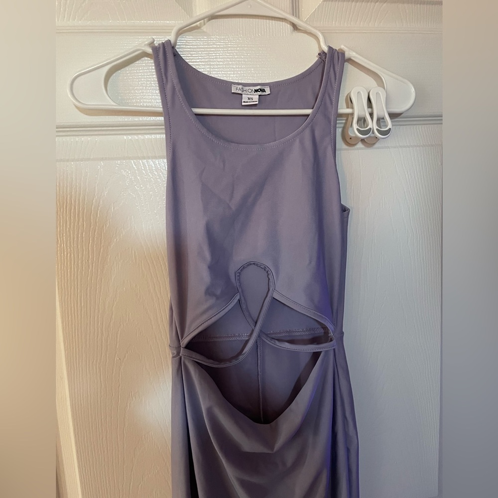 Fashion Nova: lavender cut-out midi/maxi dress, with dual slits, XS